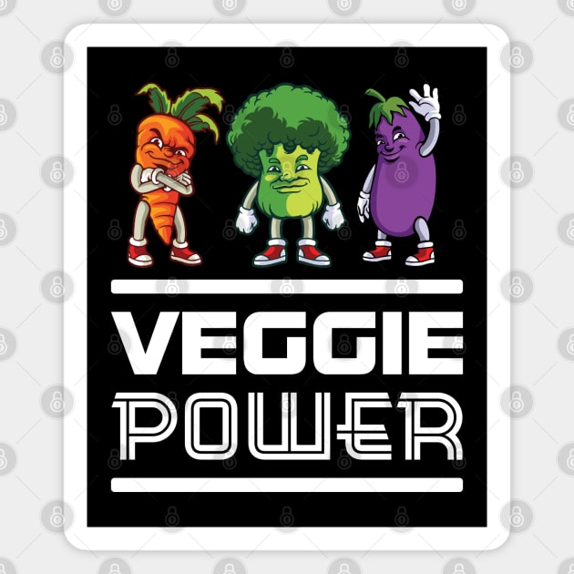 Veggie Power Funny Vegetables Magnet by Whimsical Frank